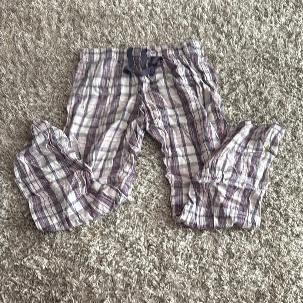 Victoria's Secret White and Blue Pajama Bottoms Elastic Waist